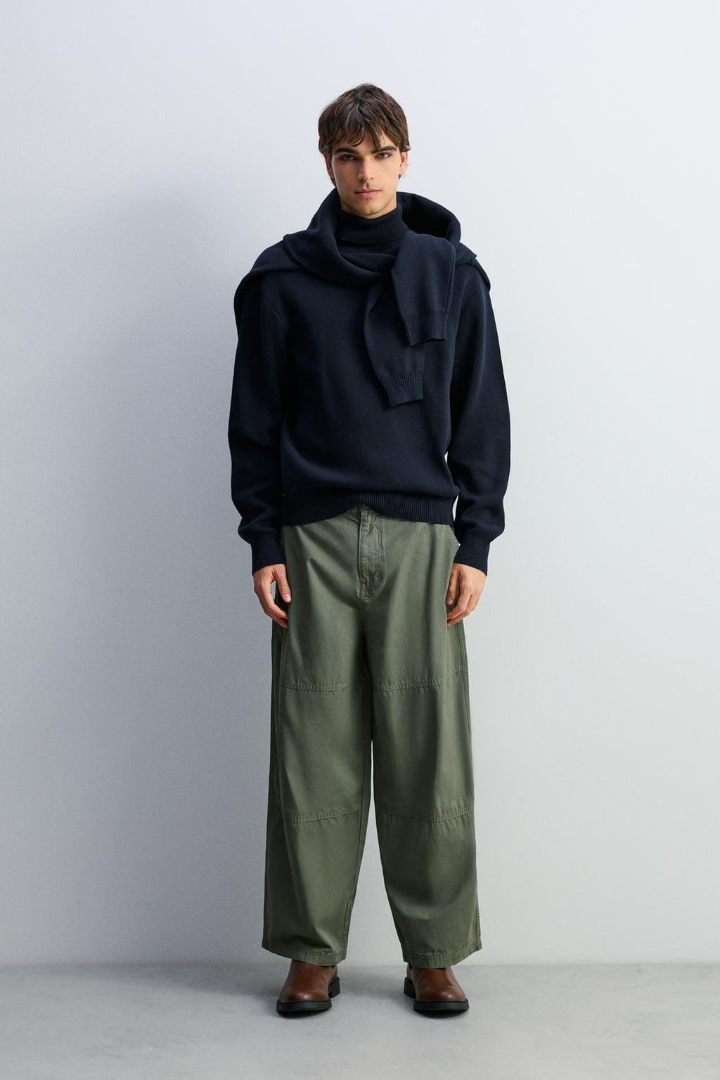 Parachute wide-leg chino trousers
