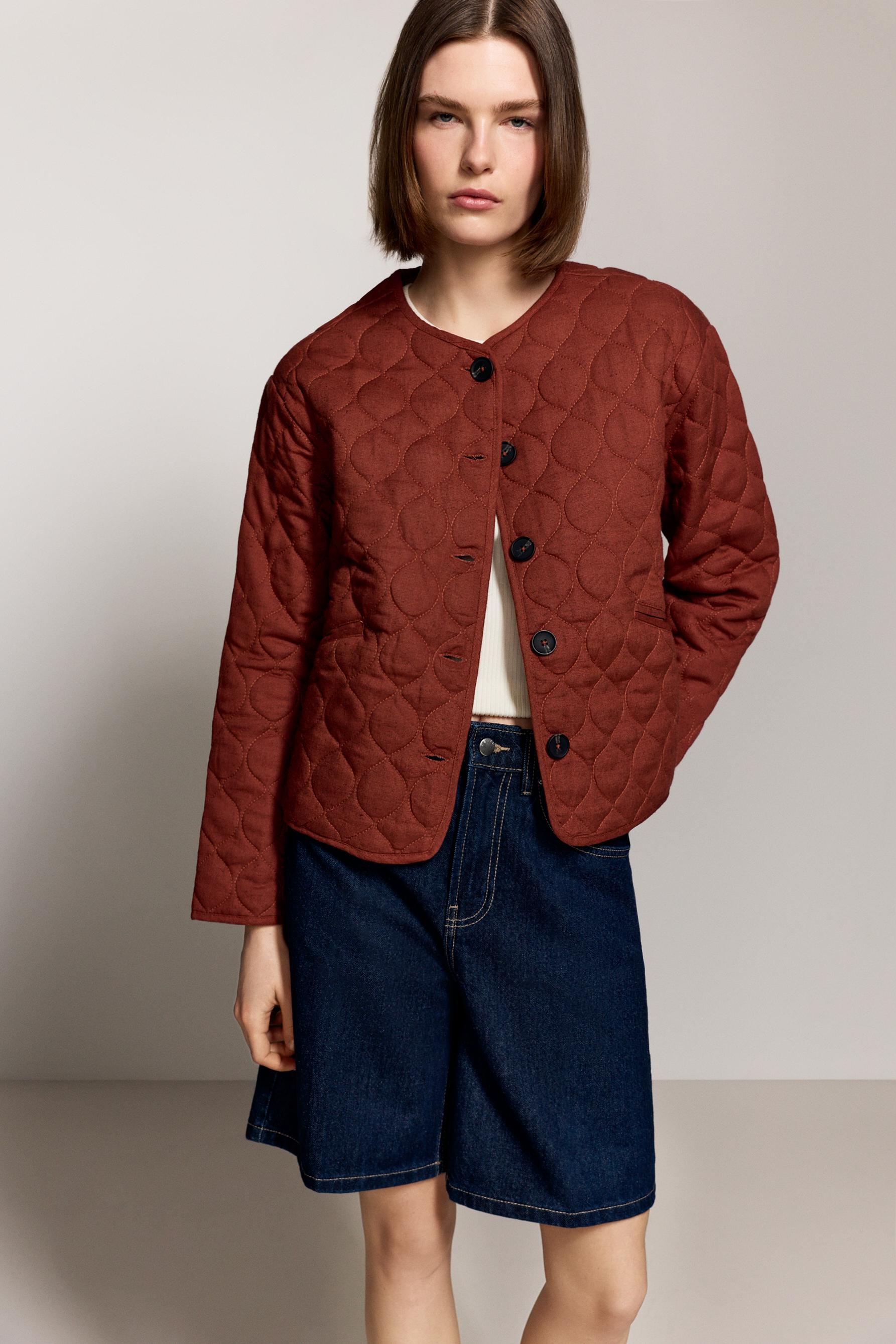 Cazadora acolchada algodón - lino