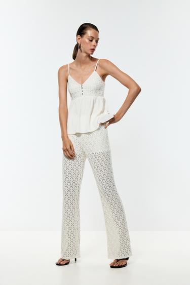 Crochet-effect top — OFF WHITE 2