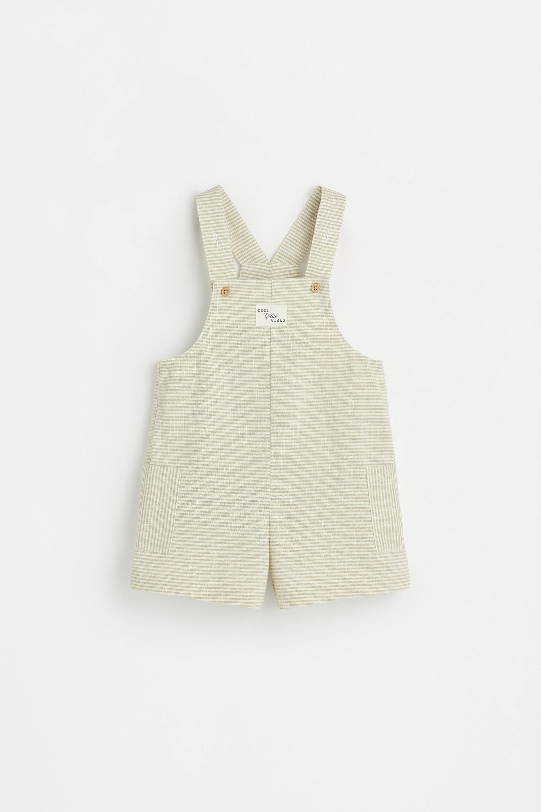 Striped short dungarees — GREENISH