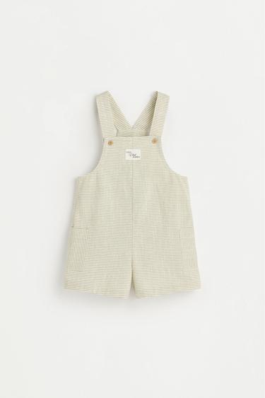 Striped short dungarees — GREENISH 1