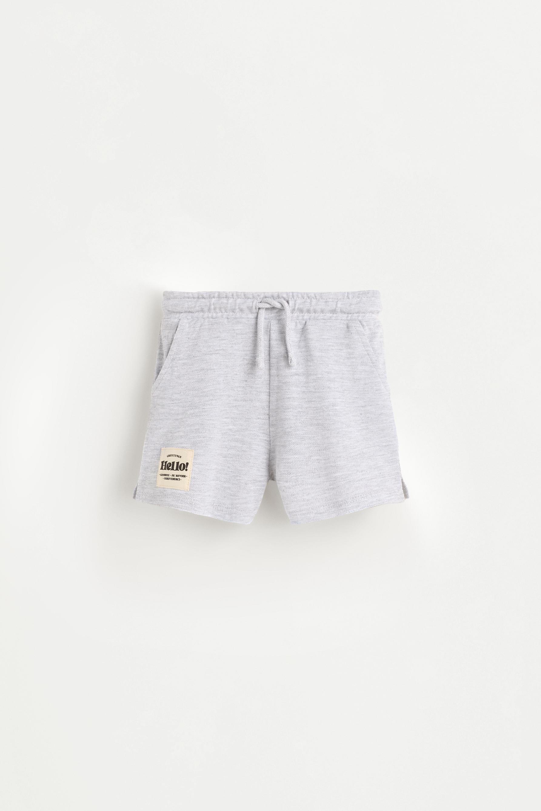 Piqué T-shirt and Bermuda shorts co-ord — PALE GREY