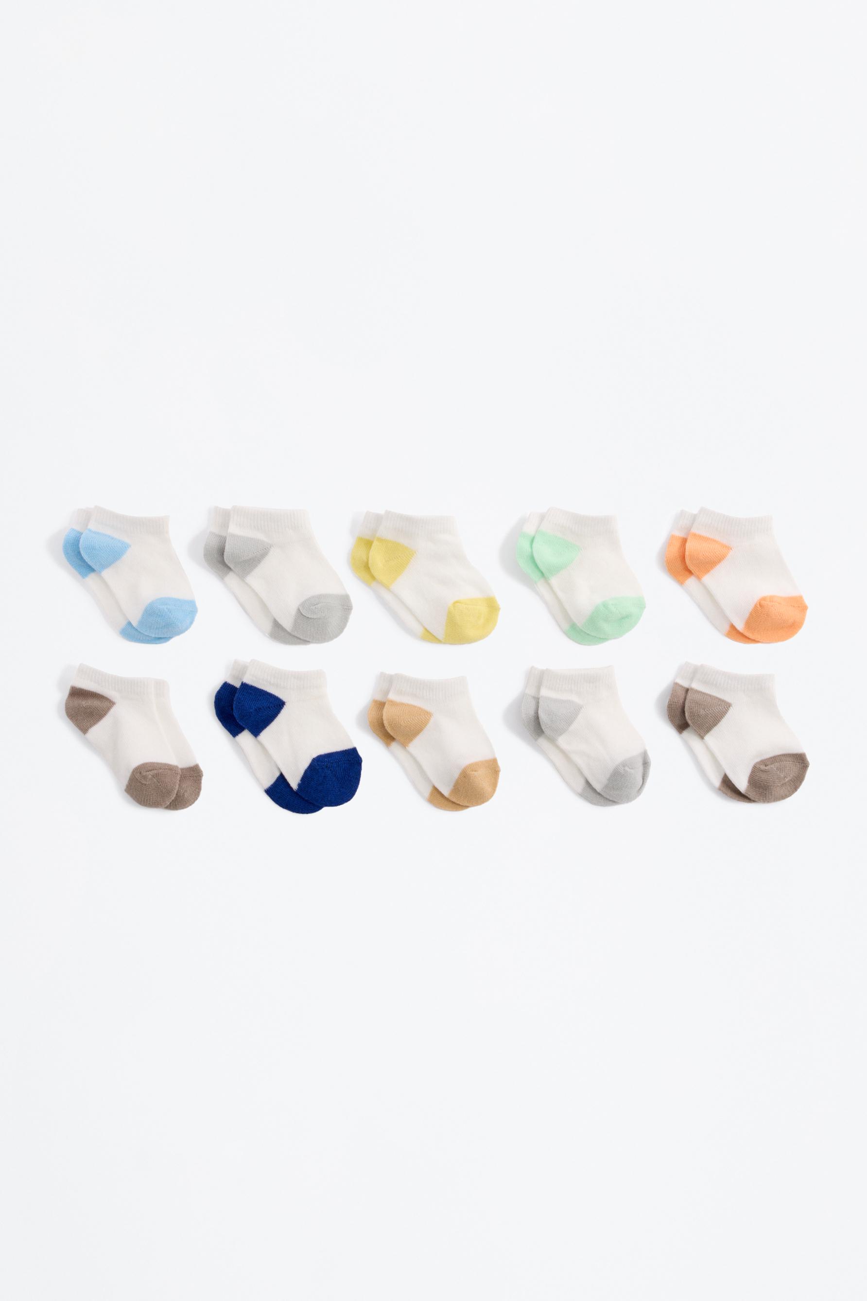 Ankle socks (Pack 10) — WHITE/SKY BLUE