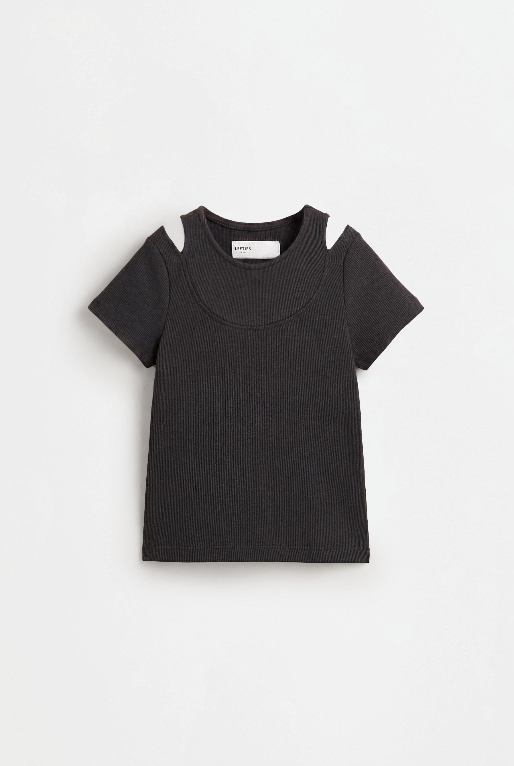 Double Ribbed T-shirt — ANTHRACITE GREY
