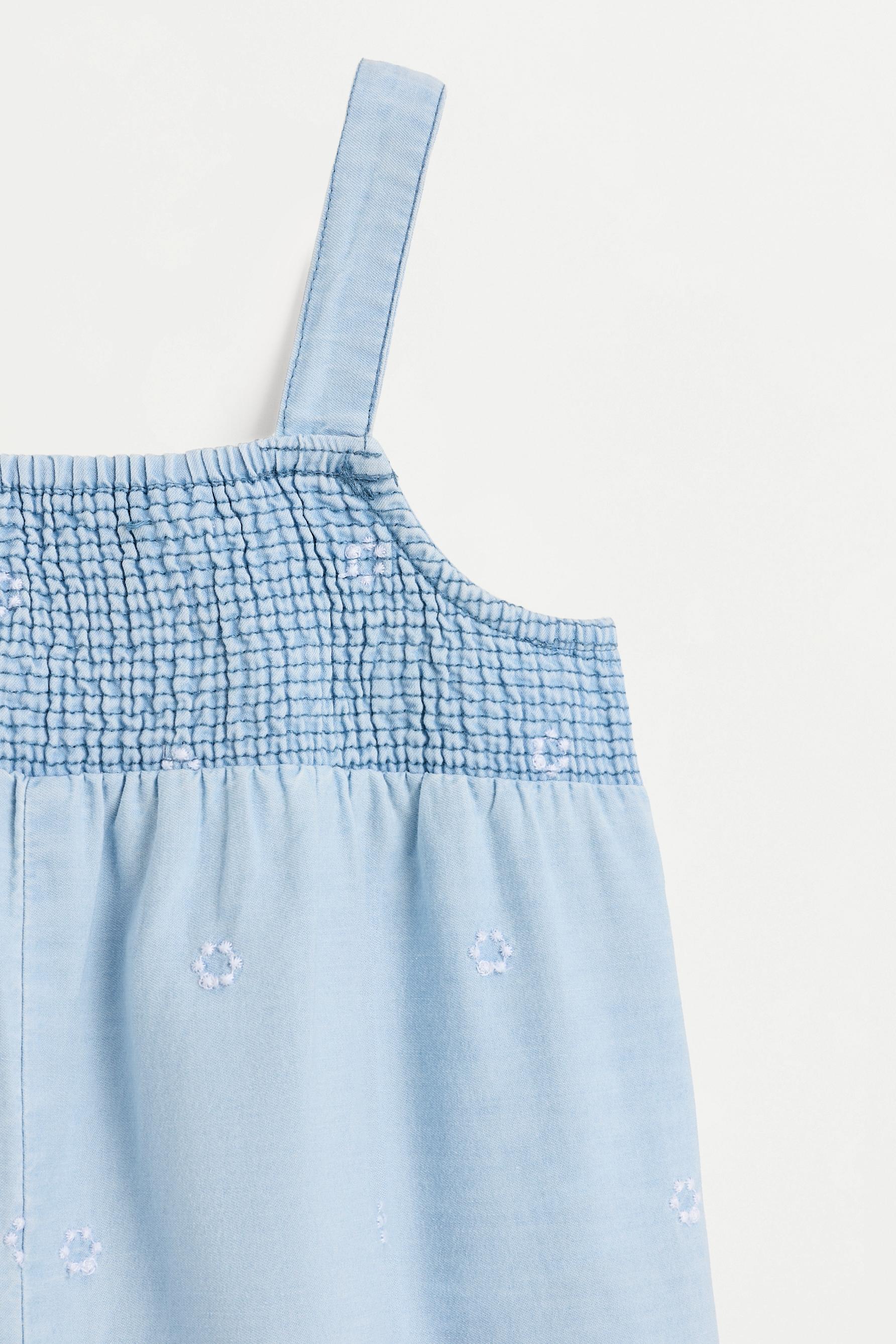Embroidered denim dungarees — PALE BLUE