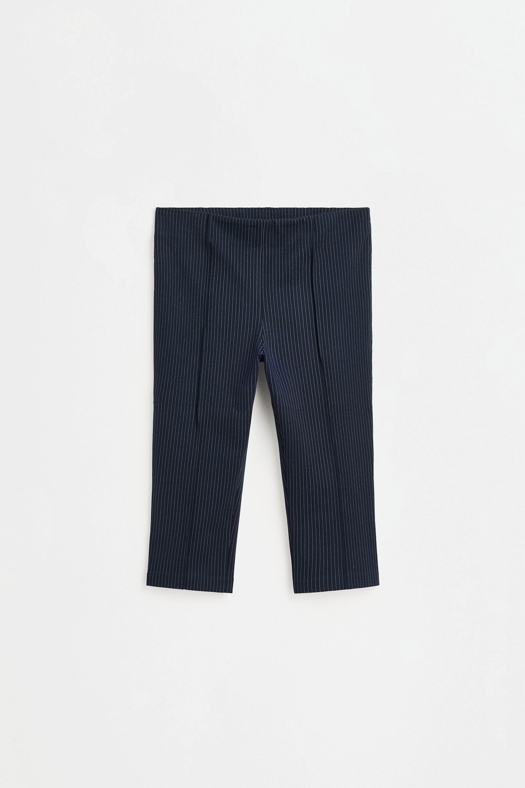 Pinstripe capri trousers — NAVY