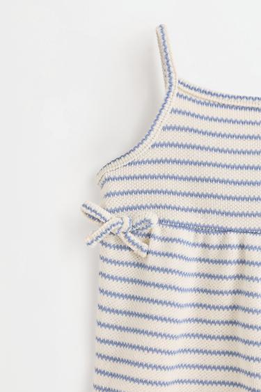 Striped bias cut top and shorts set — BLUE 6
