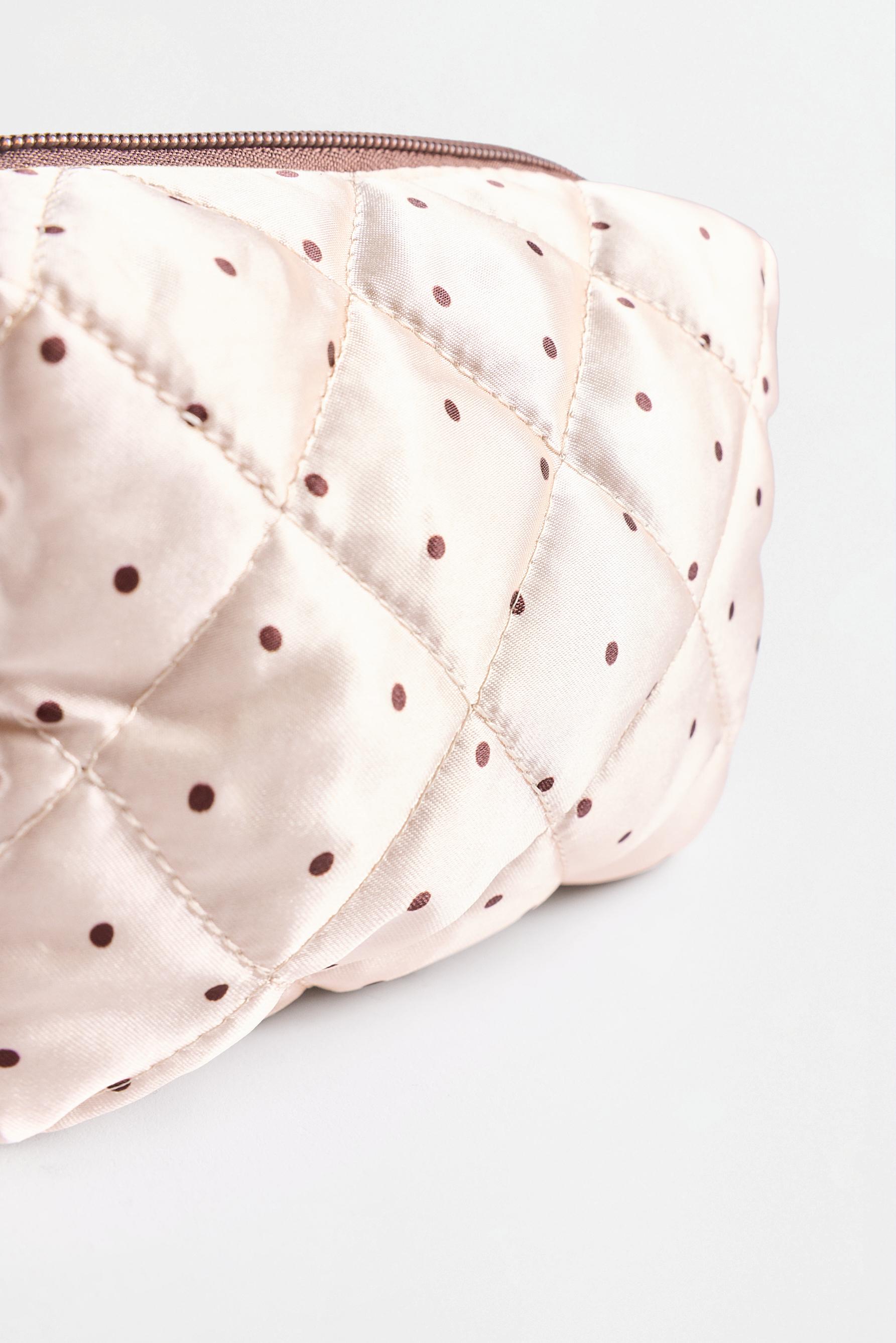 Small polka dot toiletry bag — ECRU
