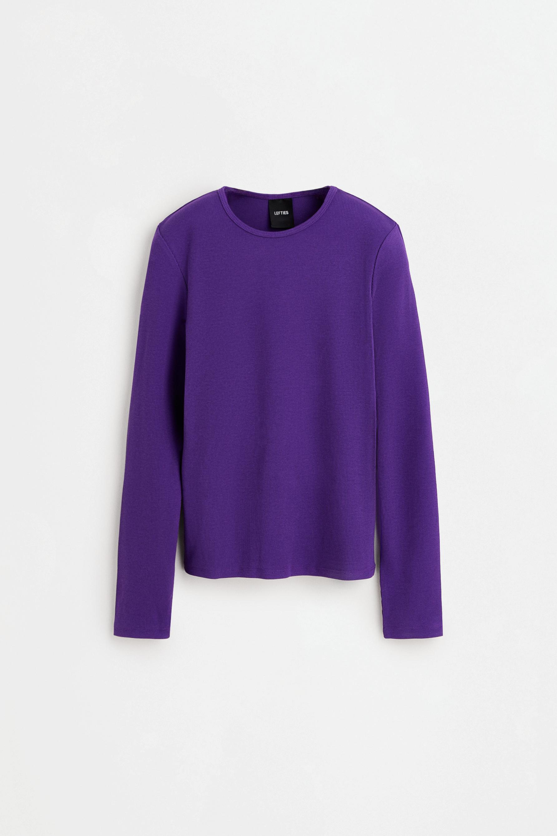 Ribbed long sleeve T-shirt — LILAC