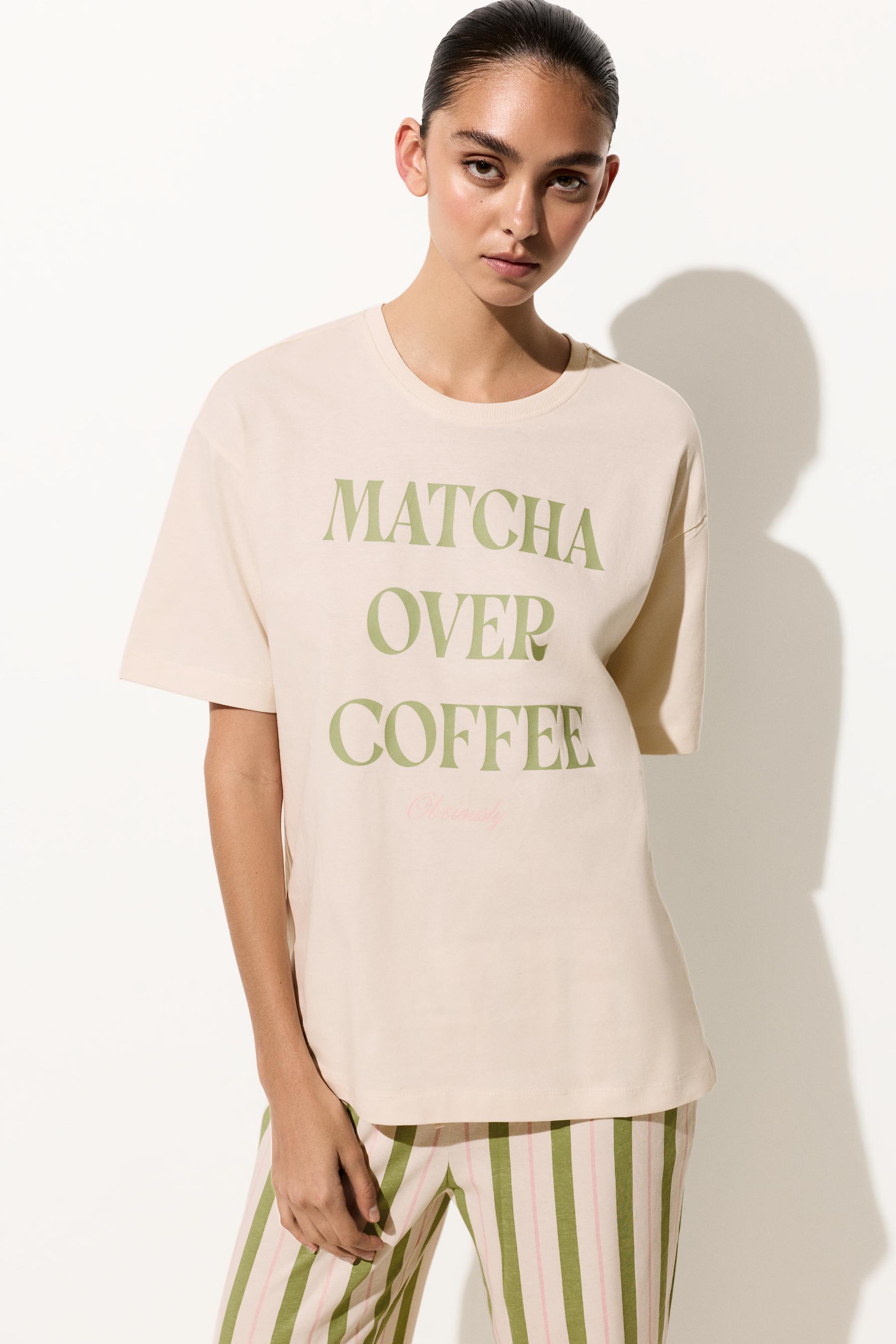Long printed pyjamas — ECRU