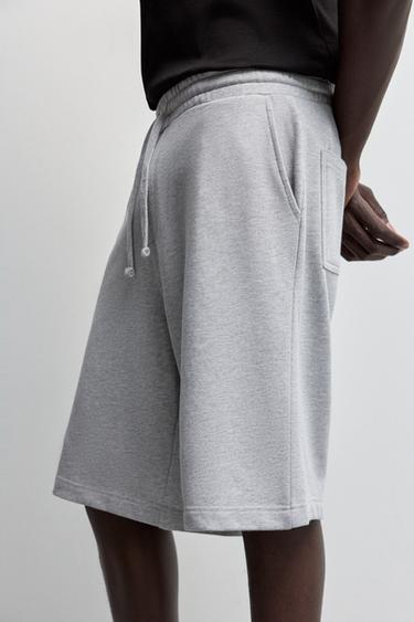 Baggy tracksuit Bermuda shorts — GREY MARL 3