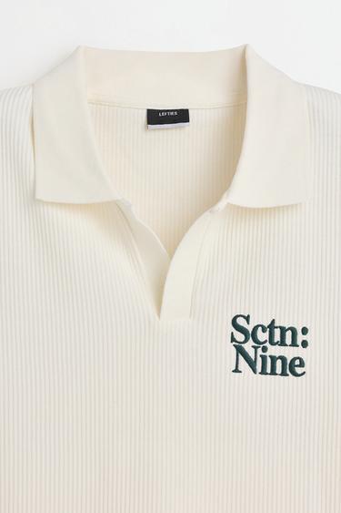 Ribbed embroidered polo shirt — OFF WHITE 7