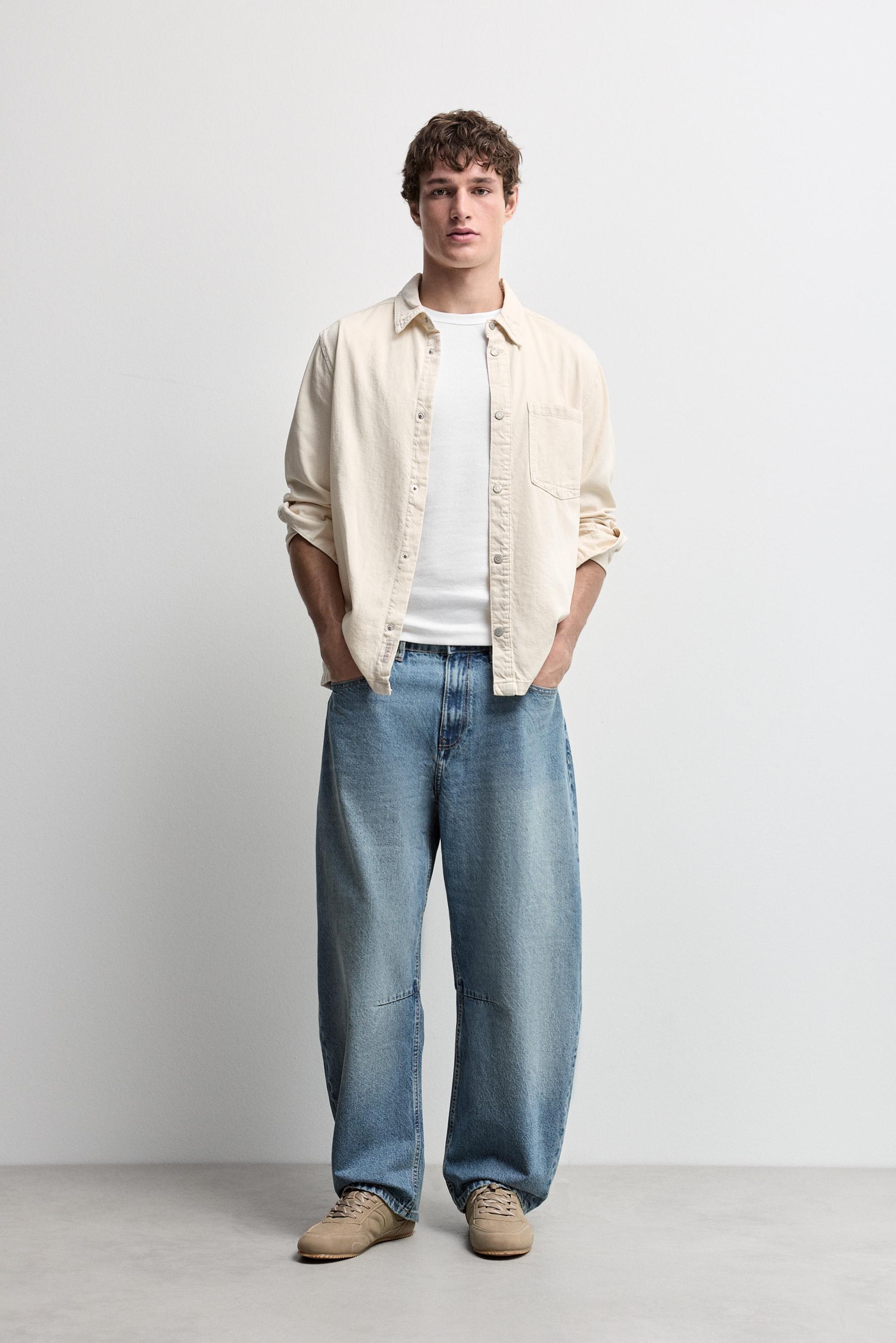 Lightweight denim overshirt — ECRU