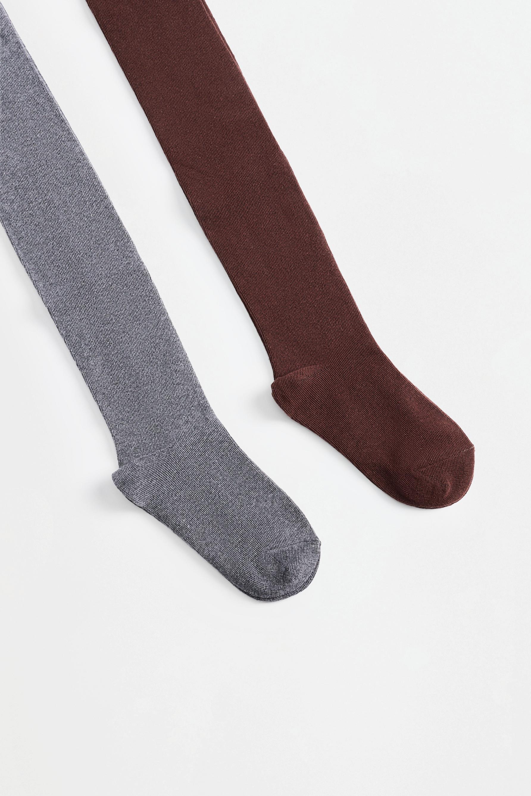 Solid tights (2-pack) — CHOCOLATE