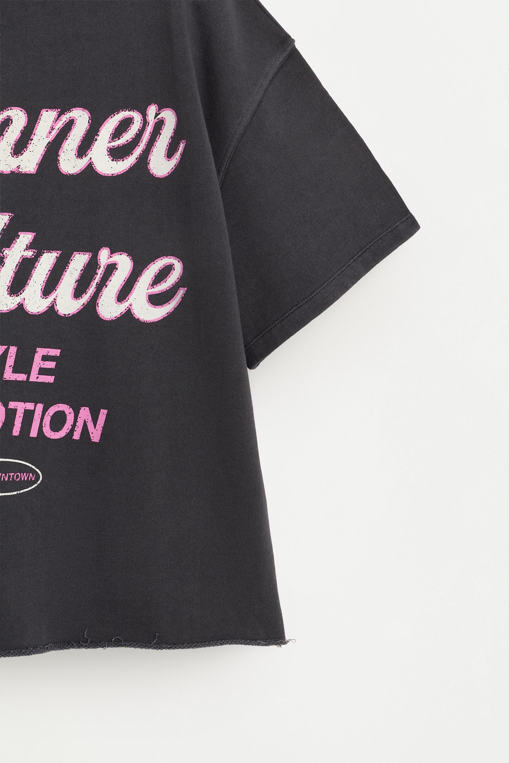 Printed short sleeve sweatshirt — ANTHRACITE GREY