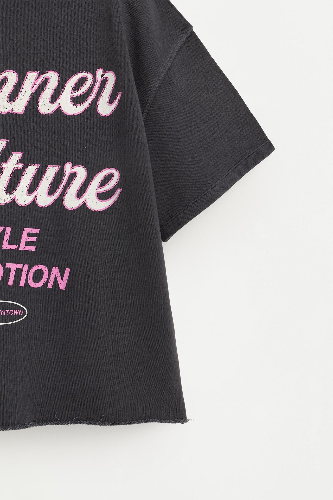 Printed short sleeve sweatshirt — ANTHRACITE GREY