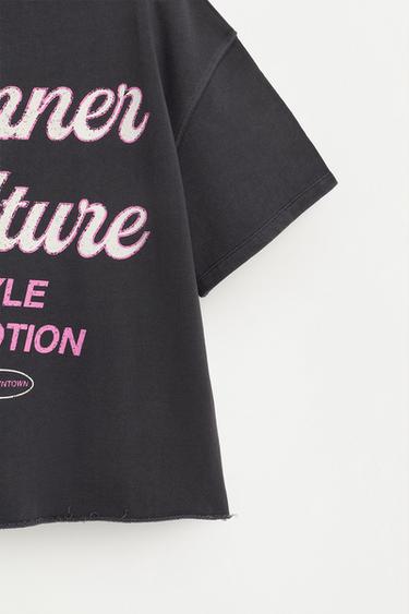 Printed short sleeve sweatshirt — ANTHRACITE GREY 7