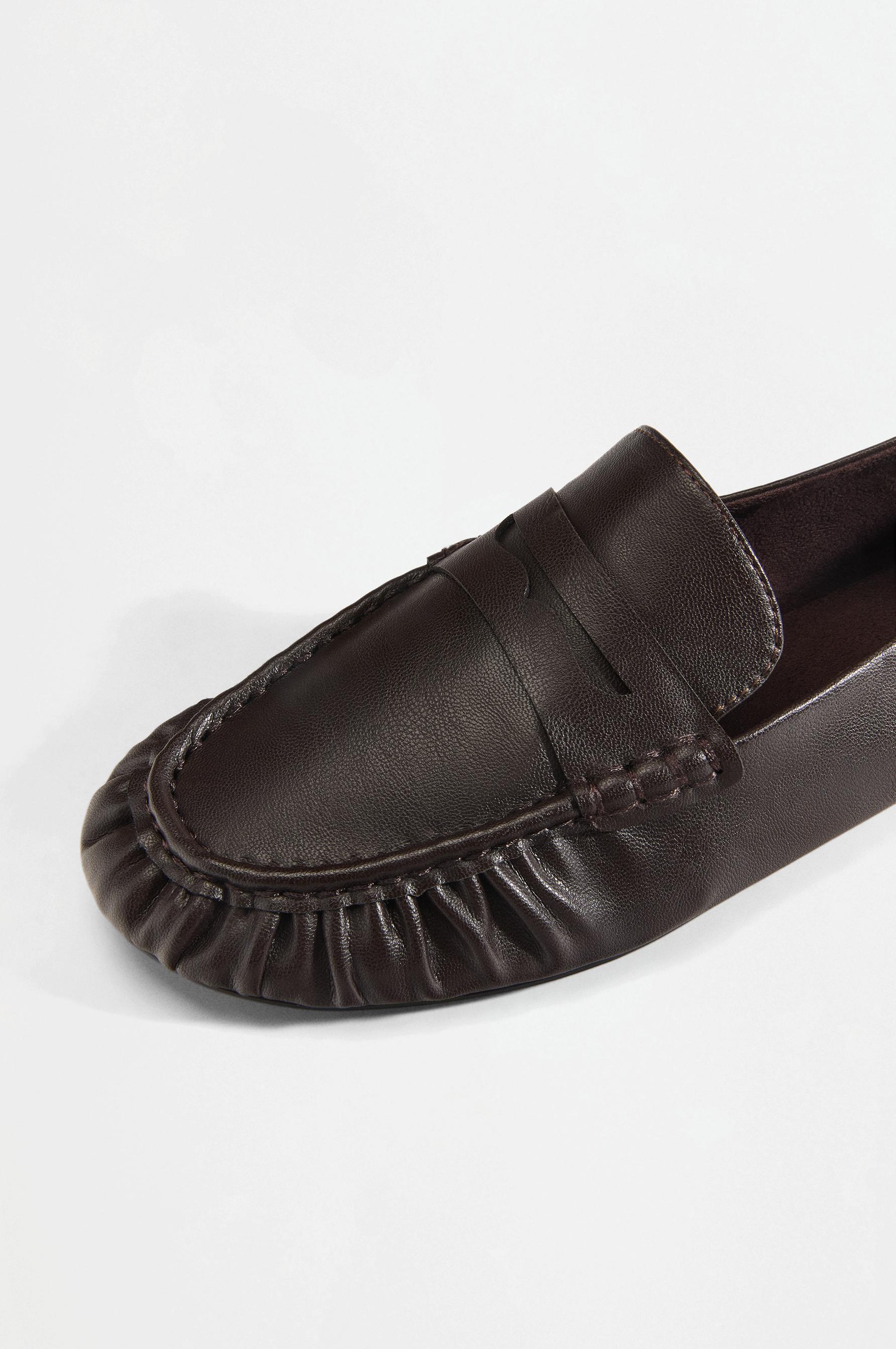 Gathered loafers — BROWN