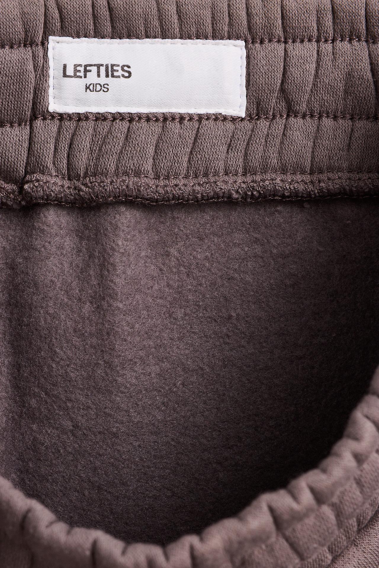 Side stripe plush trousers — MINK
