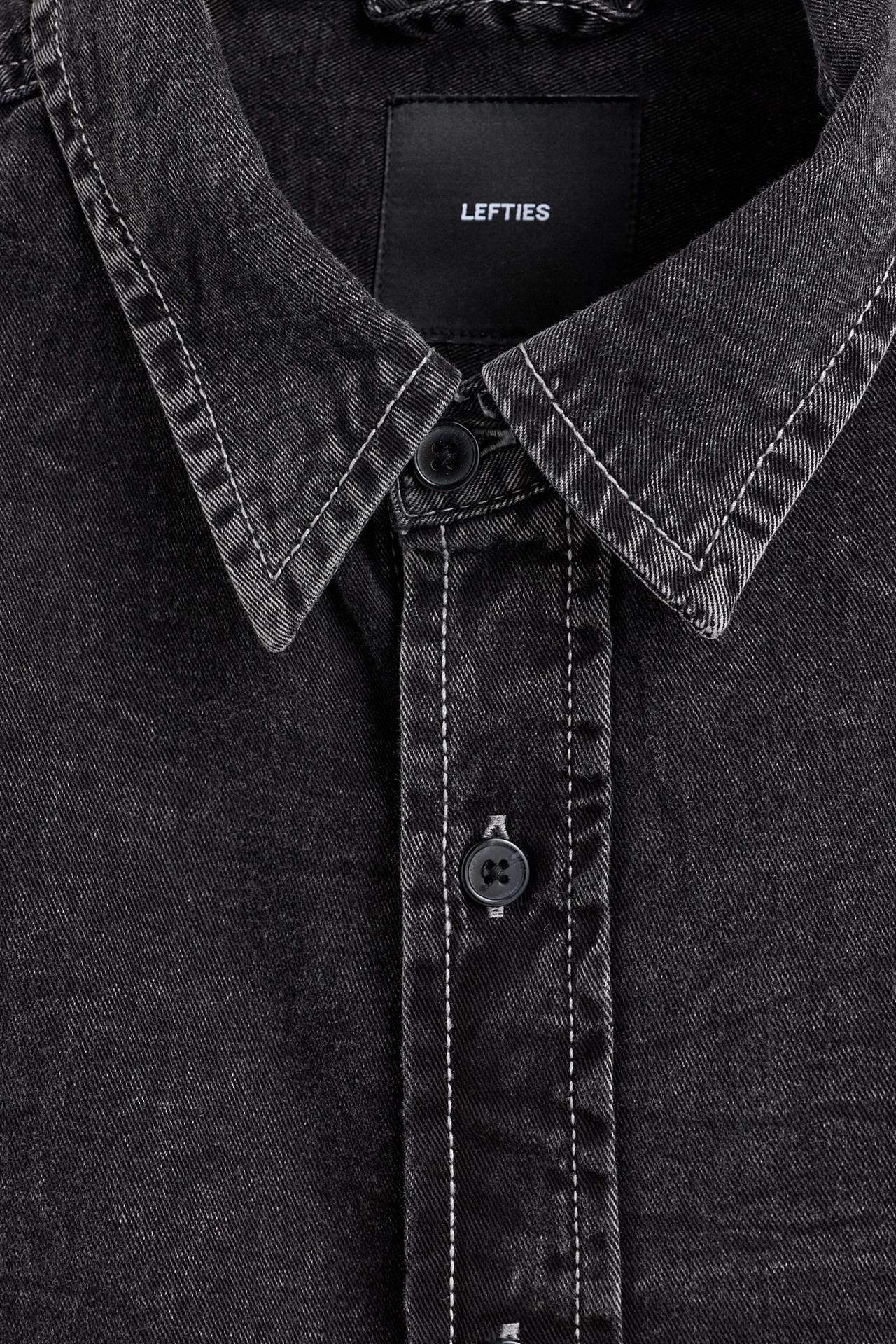 Oversize denim shirt — BLACK