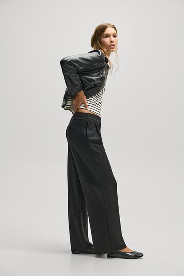 Wide-leg pleated trousers — BLACK 3