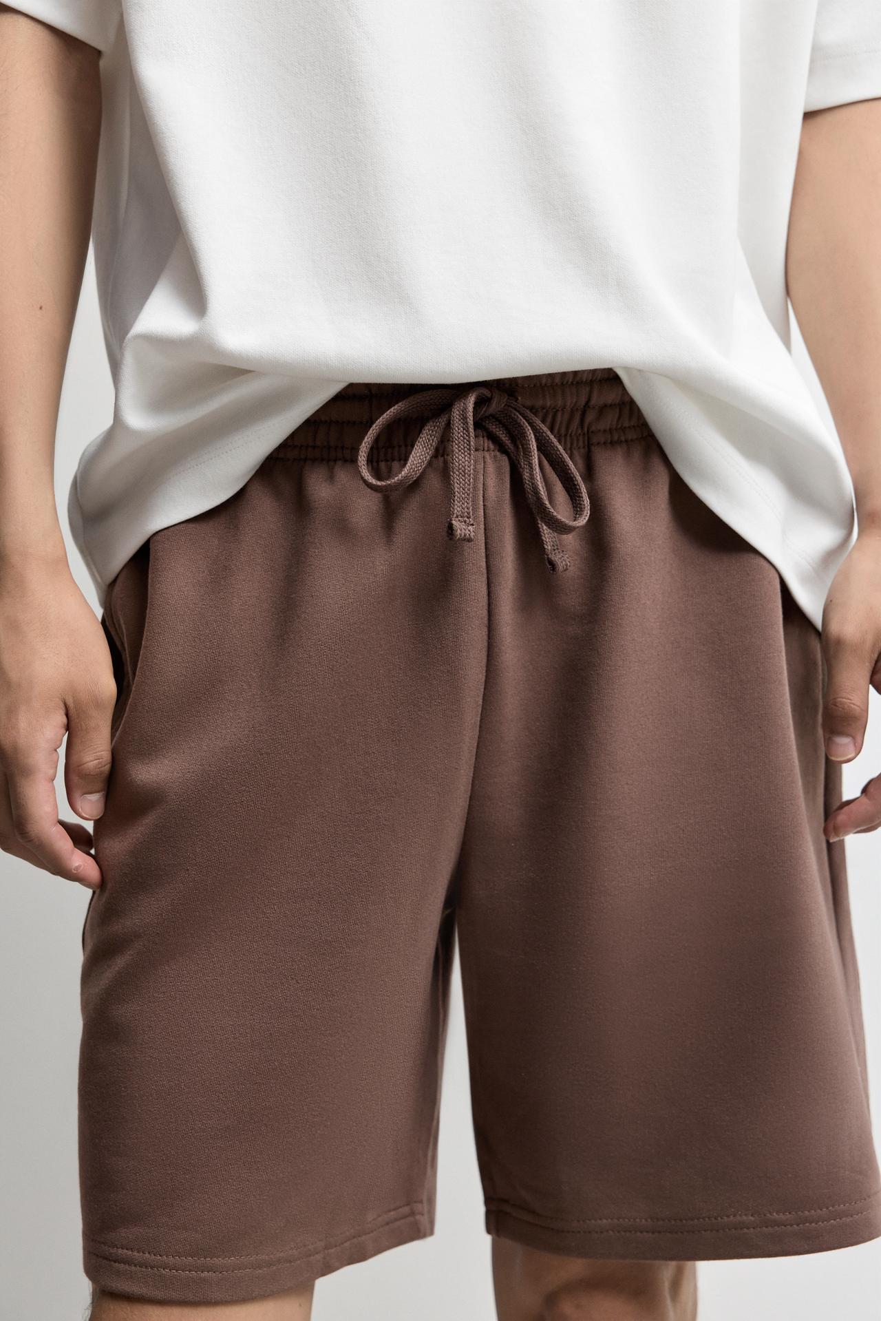 Basic tracksuit Bermuda shorts — BROWN