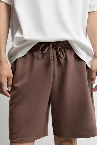 Basic tracksuit Bermuda shorts — BROWN 3