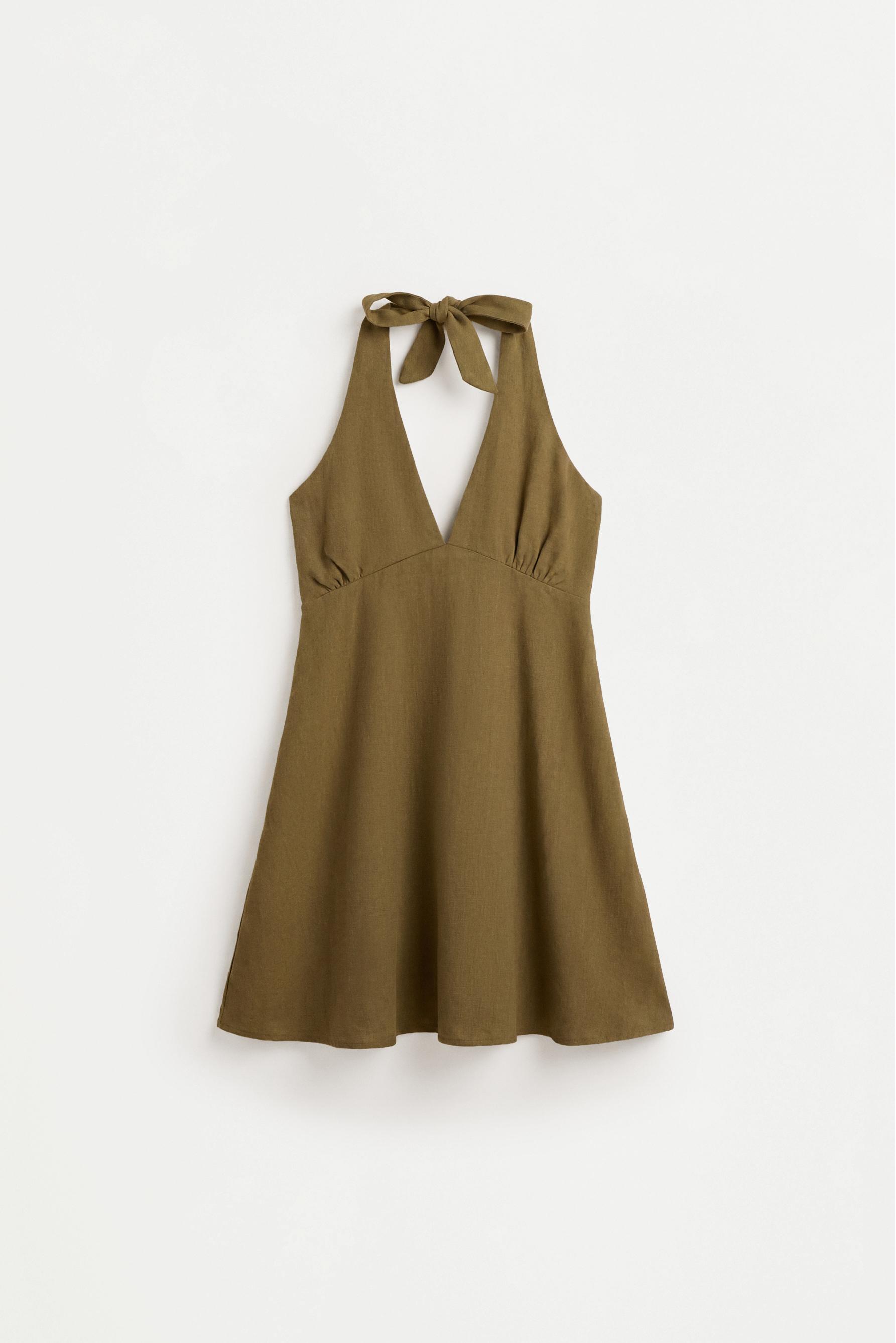 Rustic short dress — MEDIUM KHAKI