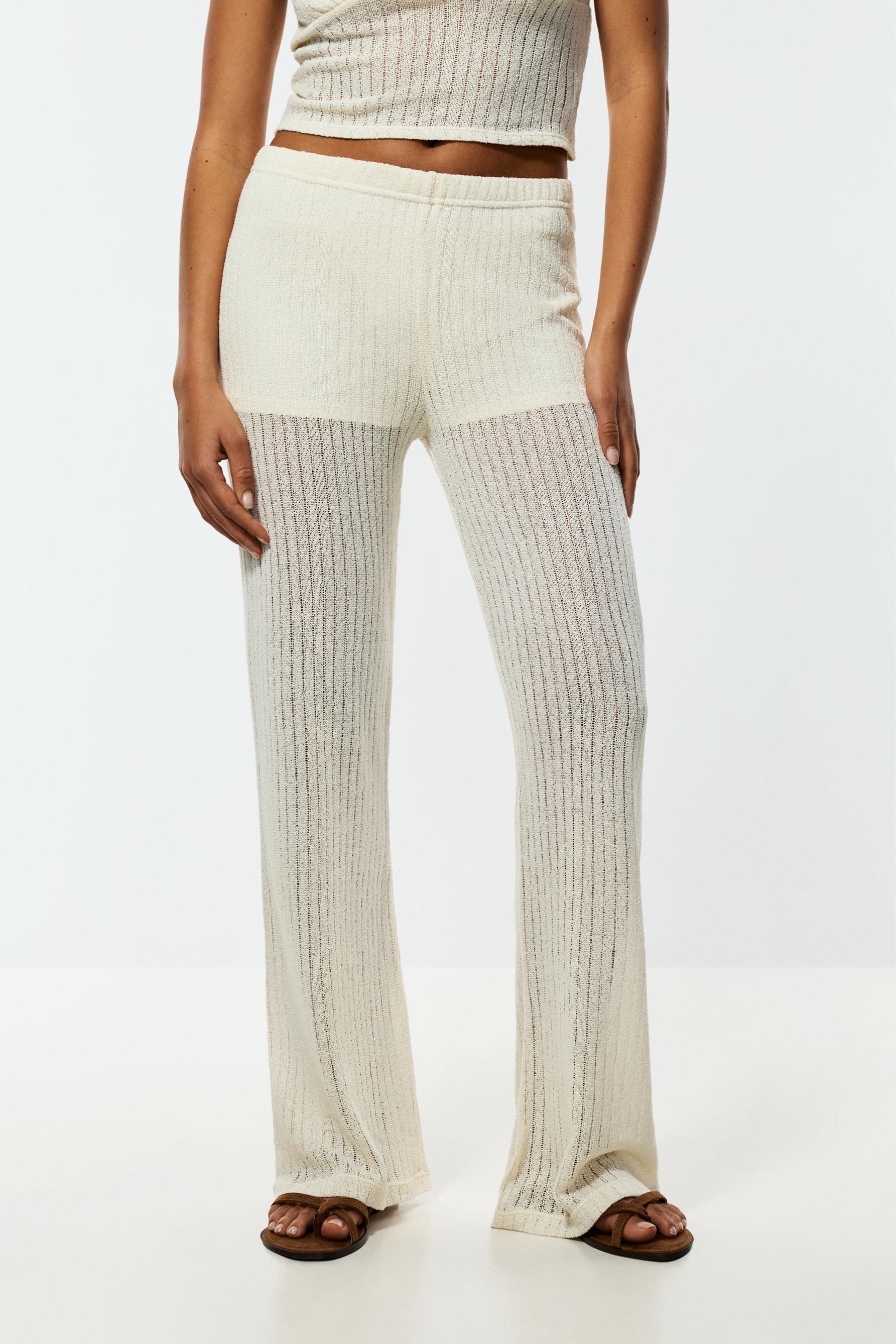 Rustic knit trousers — ECRU