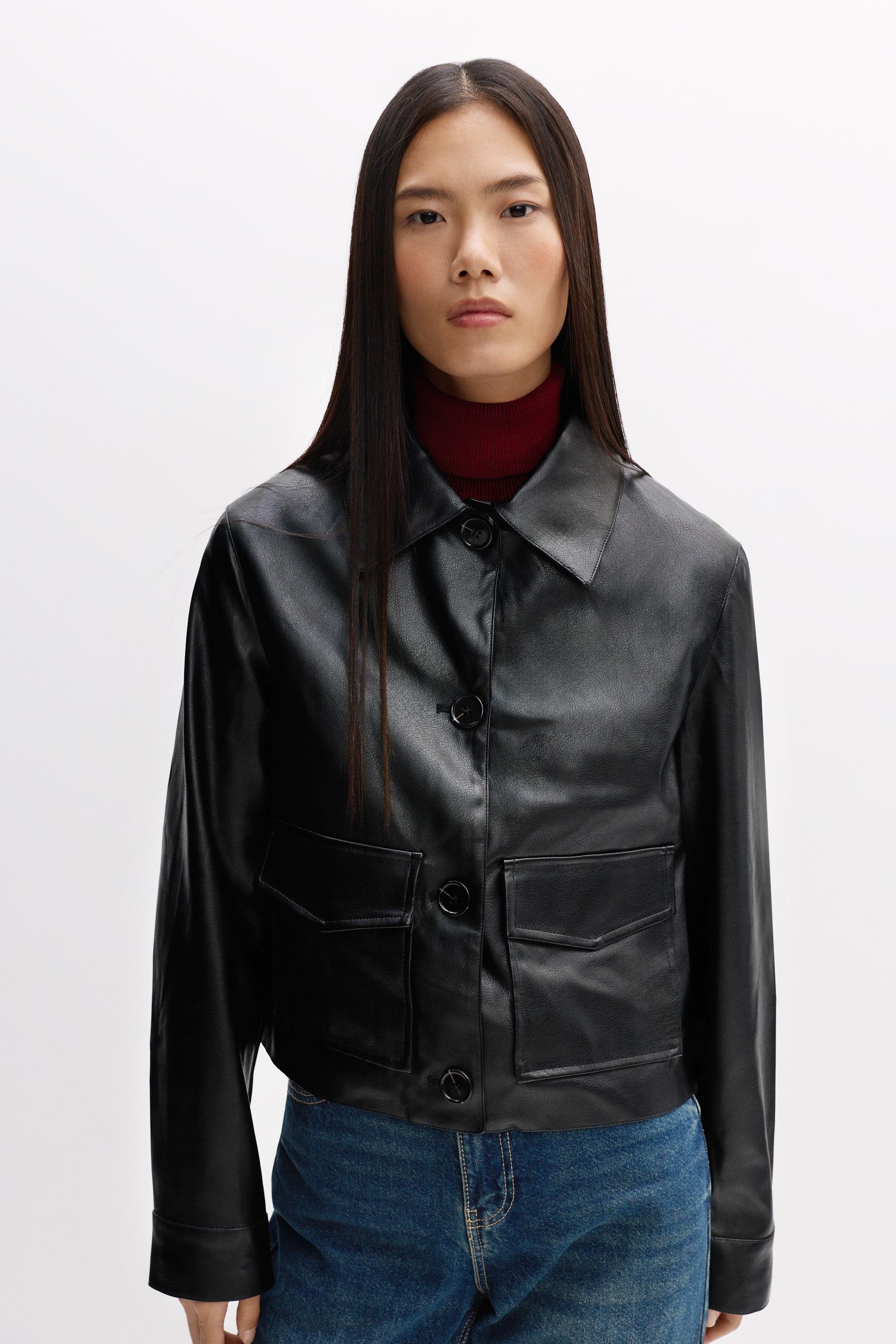 Cazadora efecto piel