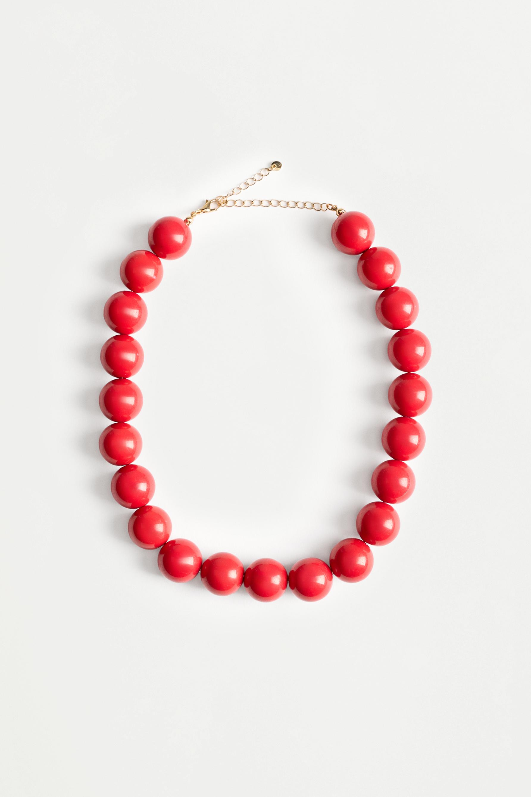 Bead necklace — RED