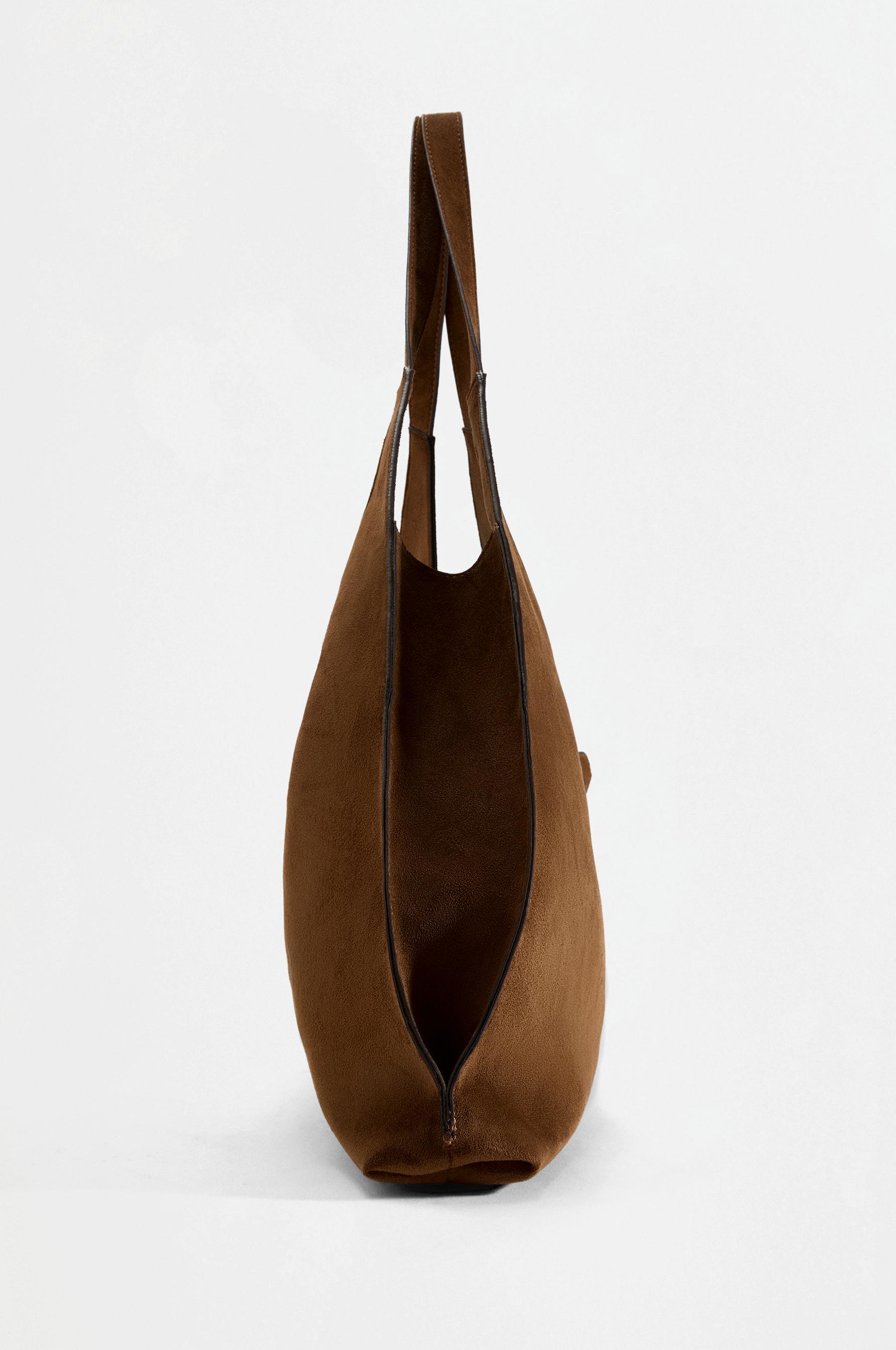 Faux suede bag — CAMEL