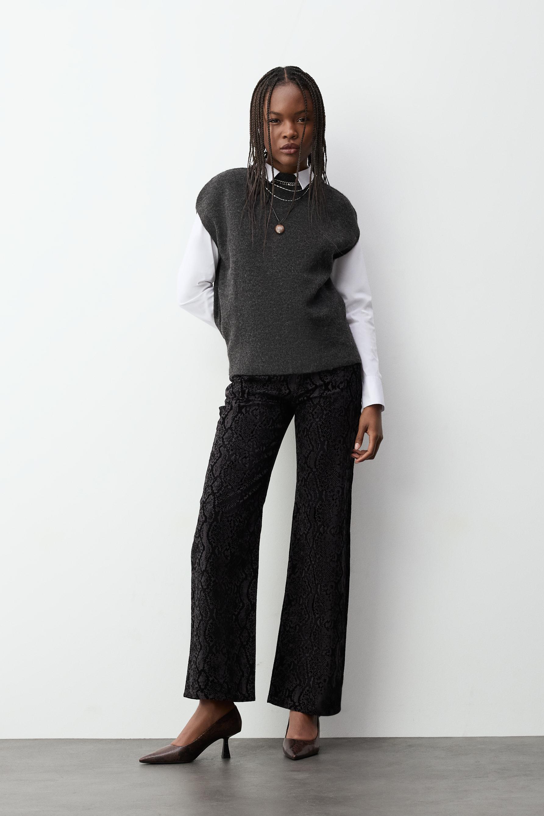 Jeans wide leg animal print