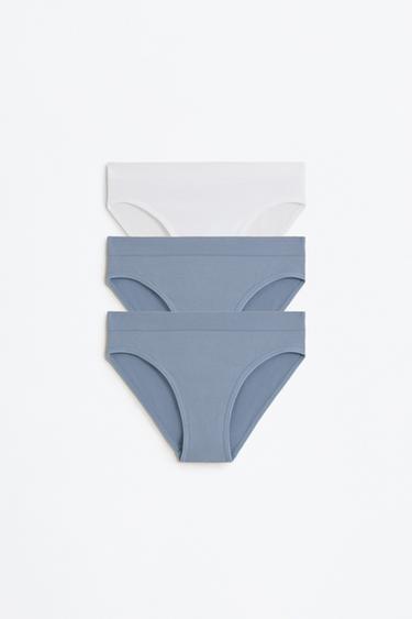 Seamless briefs (Pack of 3) — WHITE/SKY BLUE 1