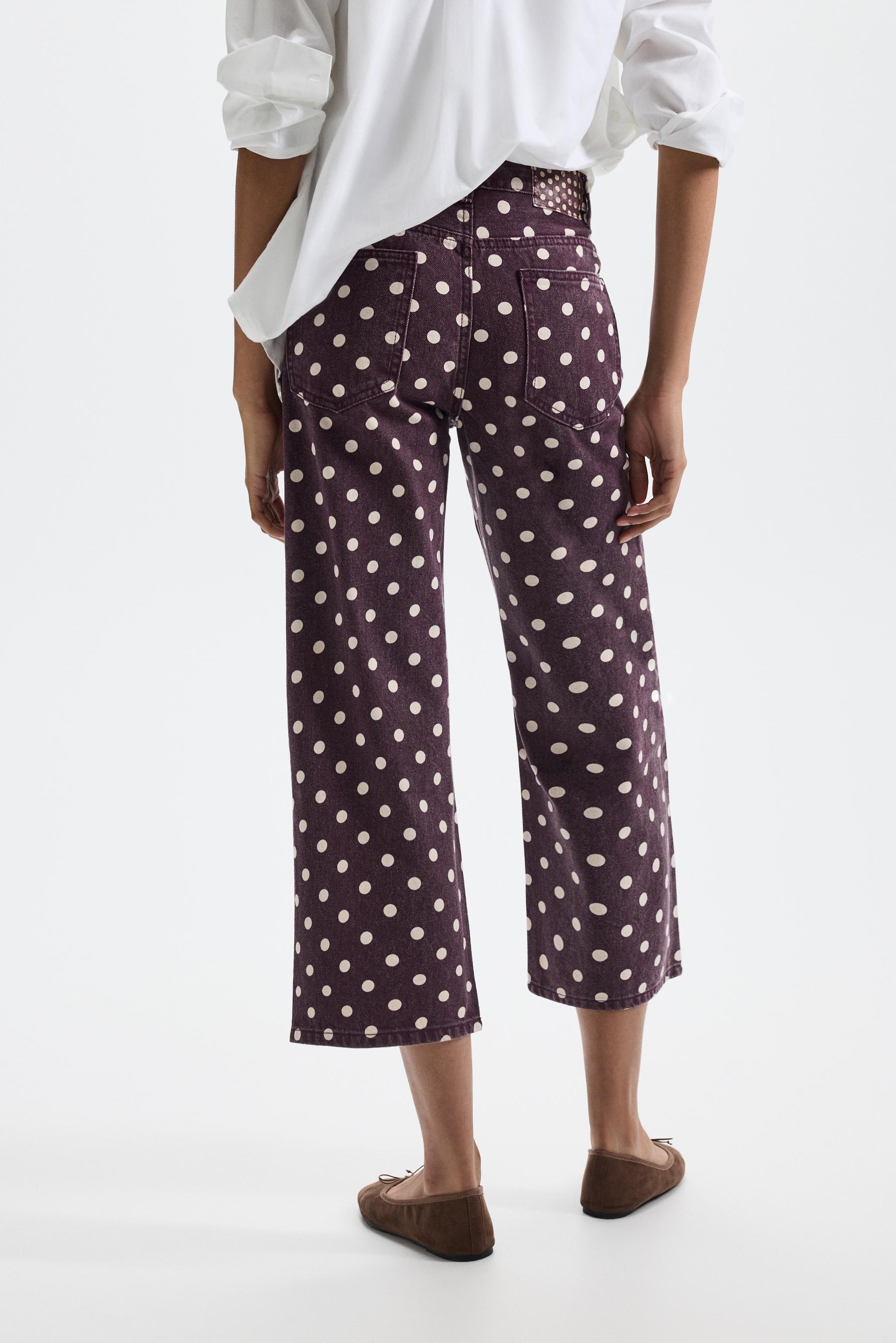 Basic printed culotte jeans — DUSTY PINK