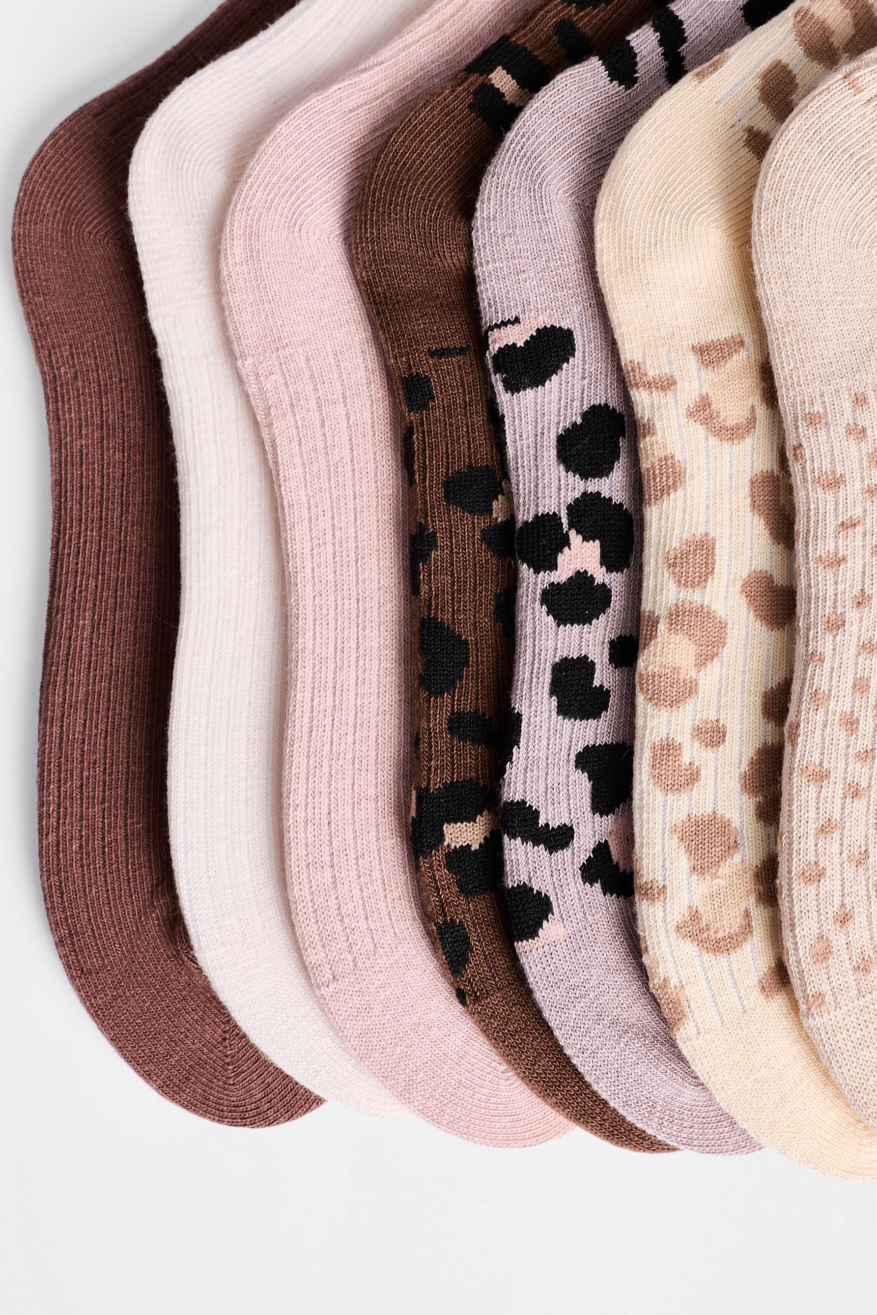 Animal Print Ankle Socks (7-Pack) — LEOPARD PRINT