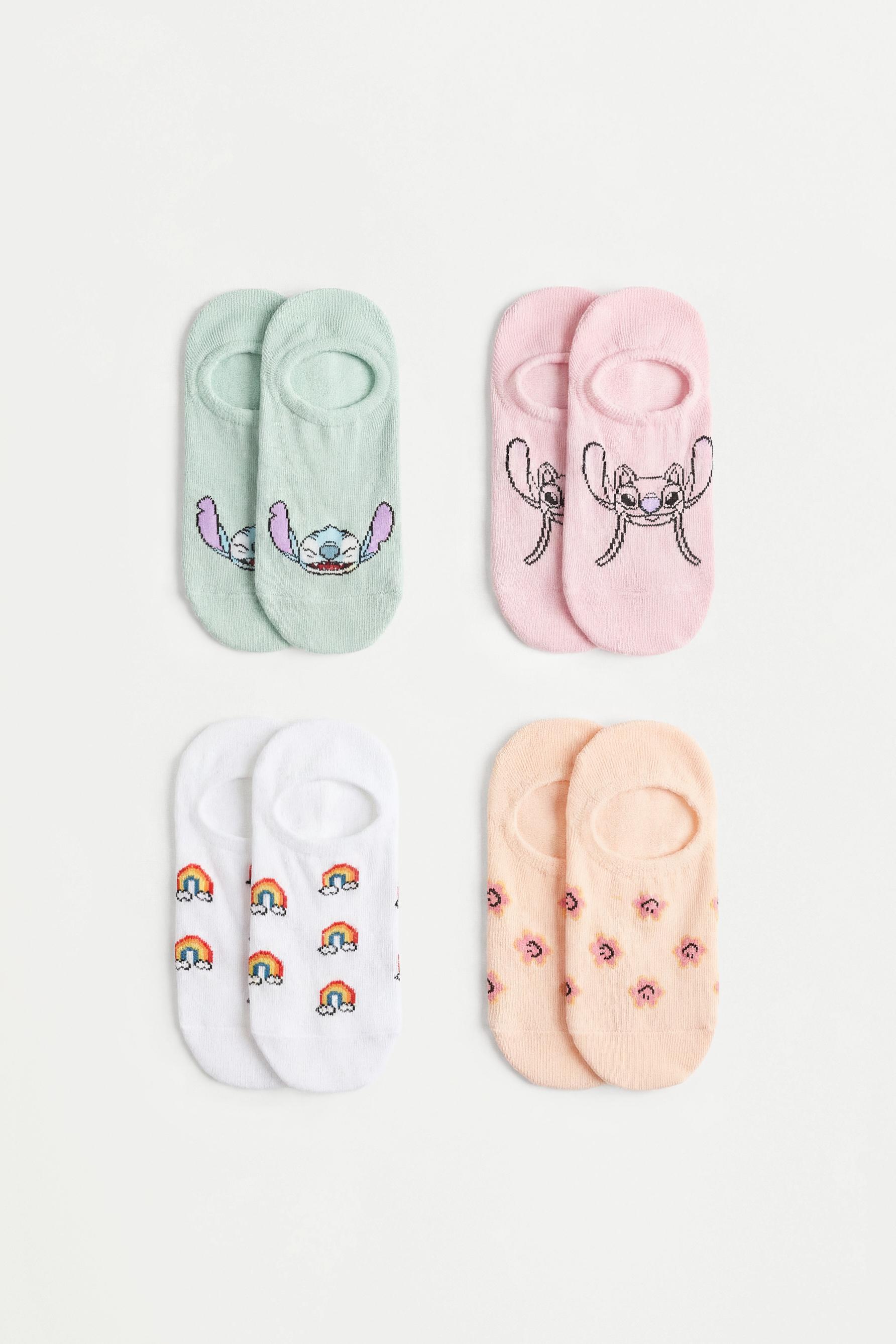 4-Pack of Stitch and Angel ©Disney no-show socks — AQUAMARINE