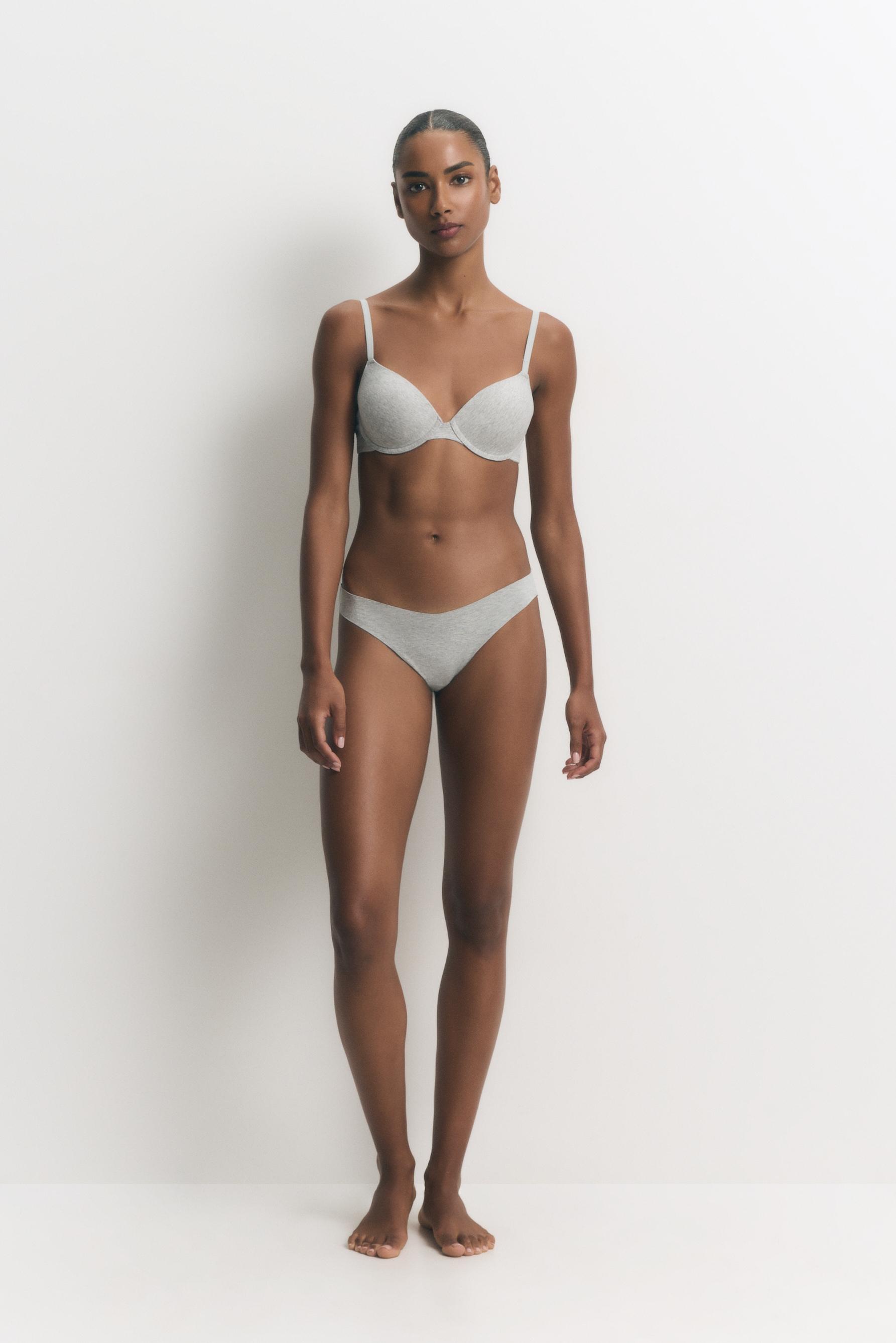 3-pack of cotton thongs — GREY