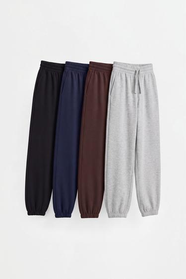 Pack of 4 plain plush trousers — CHOCOLATE 1