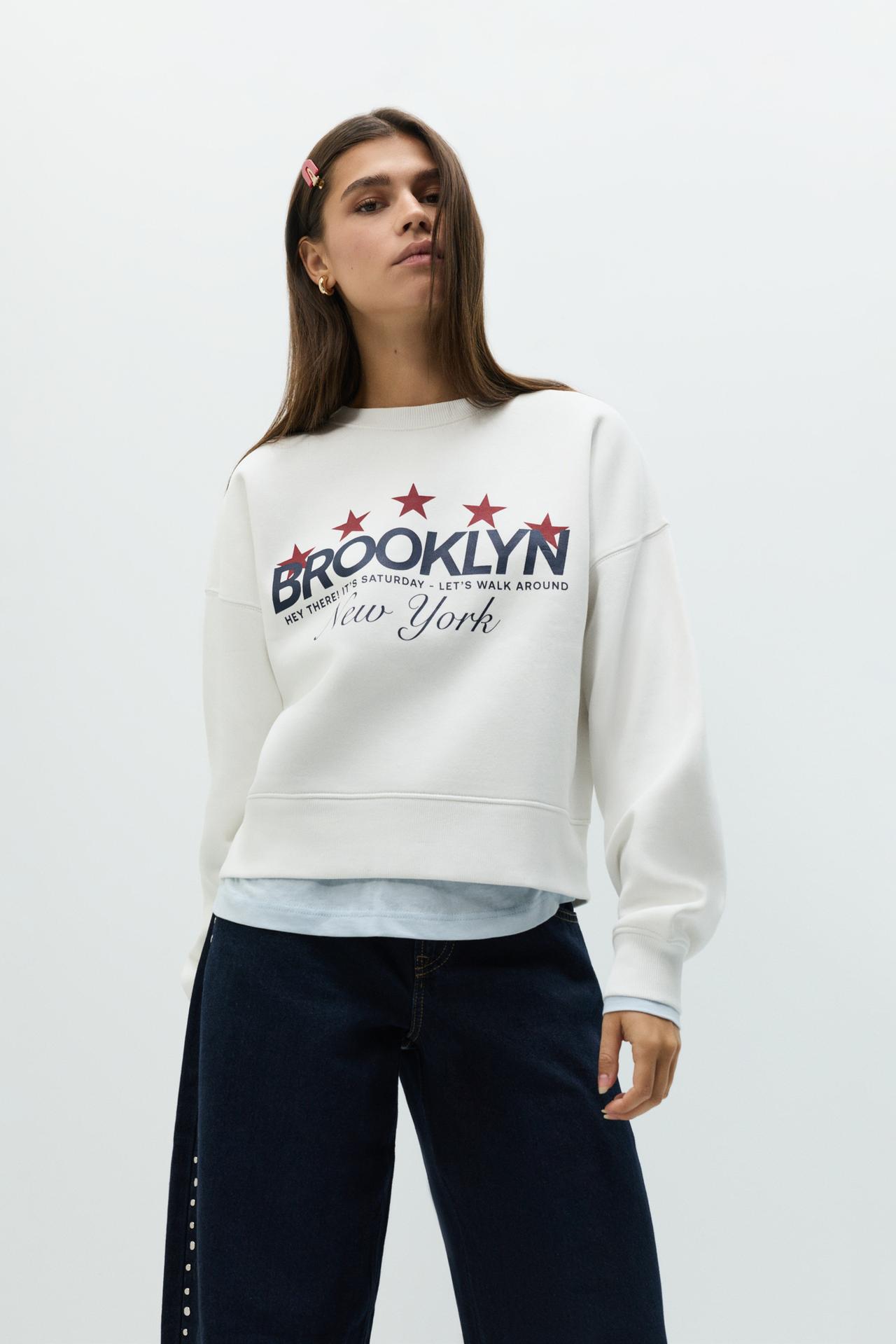 T-shirt-style sweatshirt — OFF WHITE