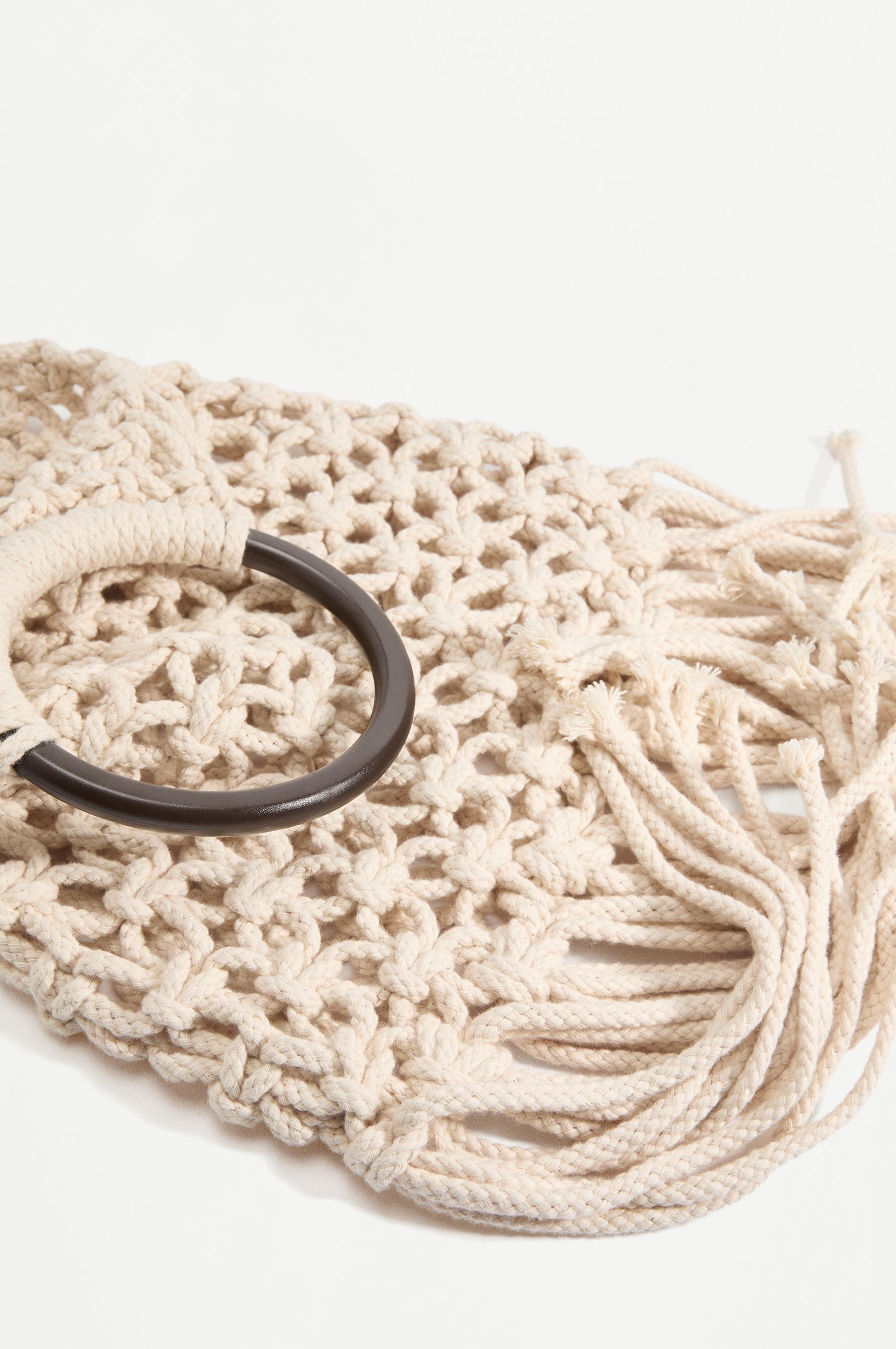 Macramé handbag — ECRU