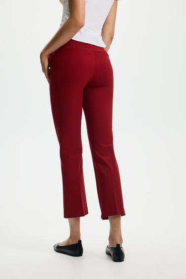 Skinny trousers with belt — DARK PINK 5