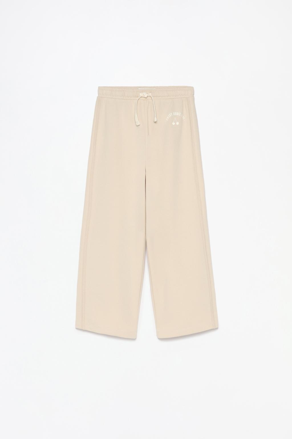 Printed plush trousers