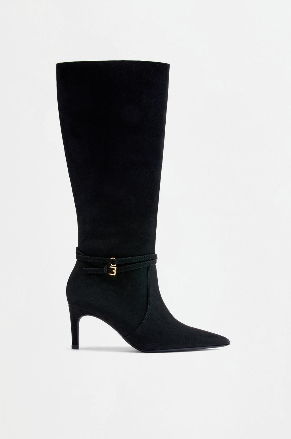 Faux suede knee-high boots