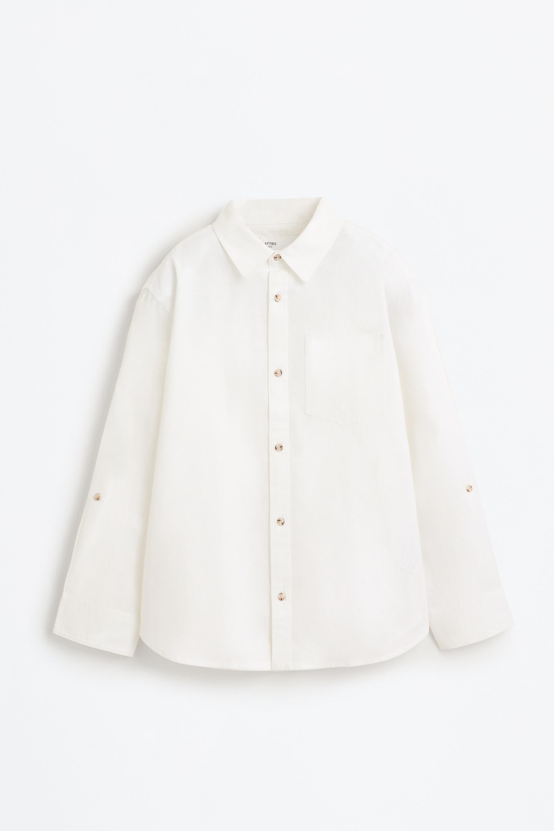 Linen-cotton shirt — WHITE