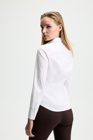 Fitted poplin shirt — WHITE 3