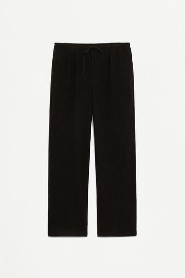 Rustic wide-leg trousers — BLACK 6