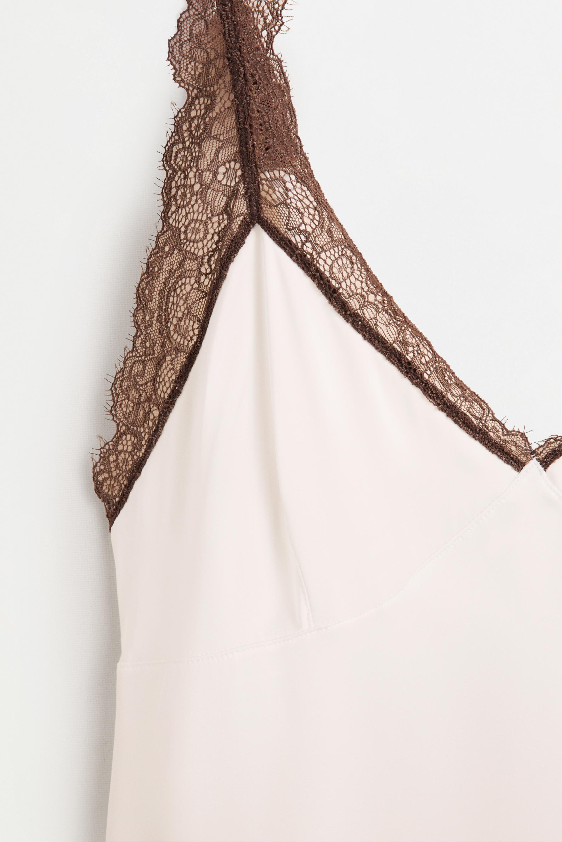 Lace slip dress — WHITE