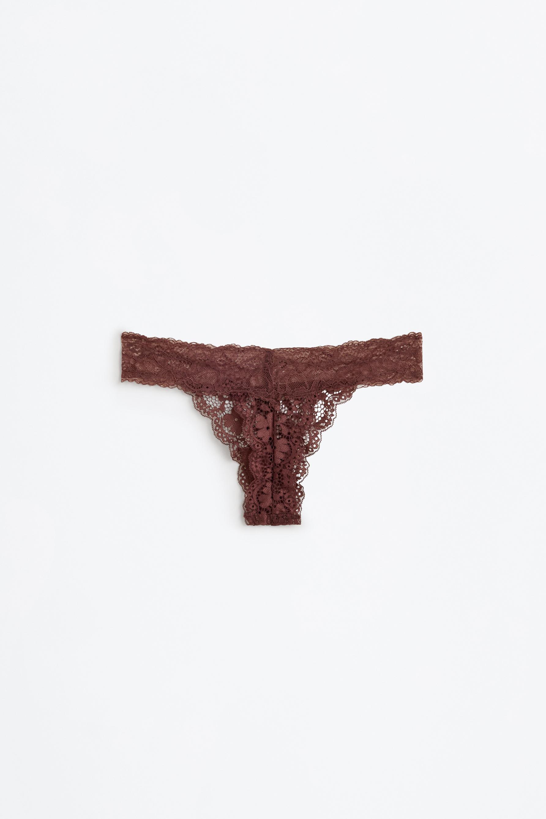 Lace thong — CHOCOLATE