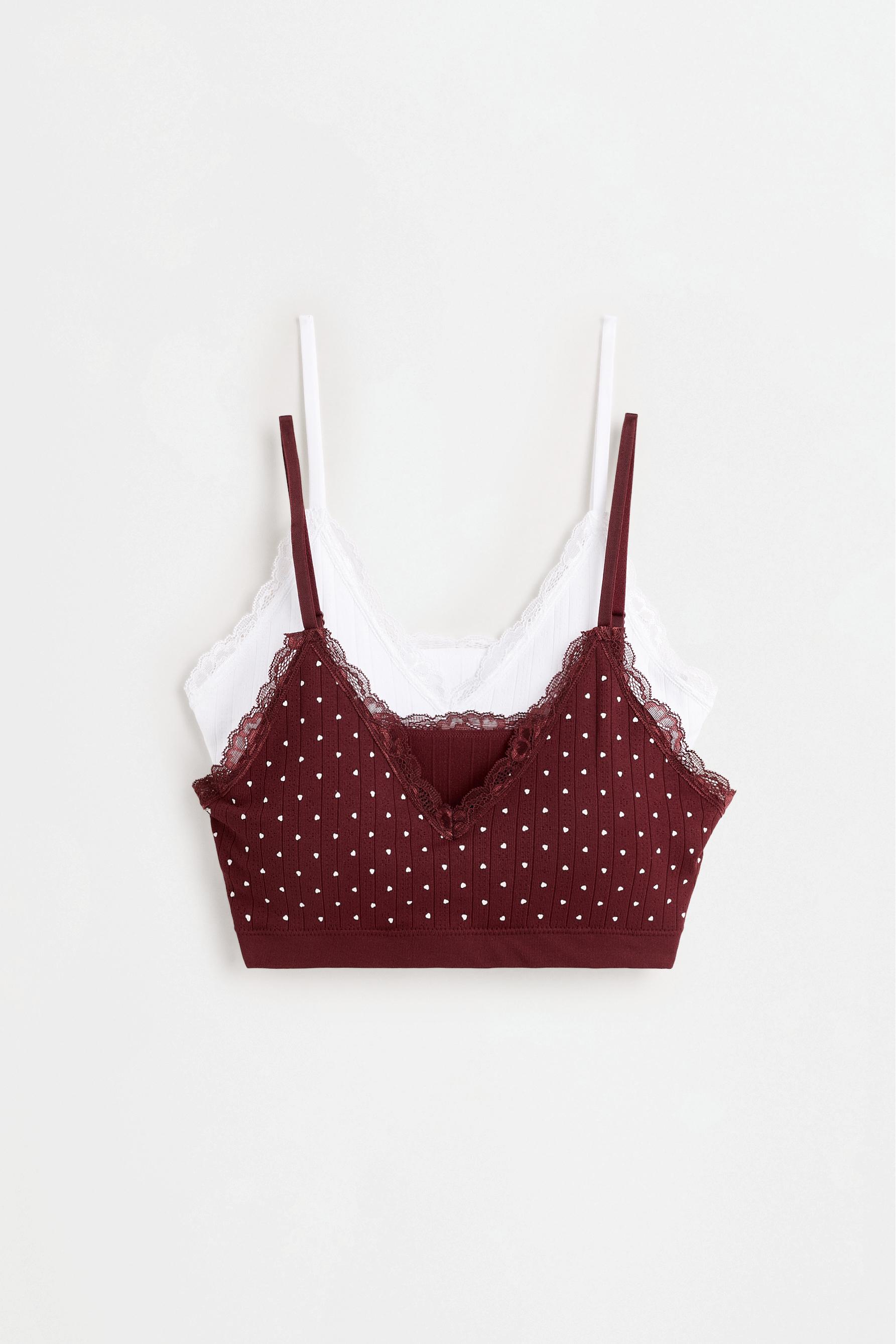 Lace bra tops (Pack of 2) — BURGUNDY